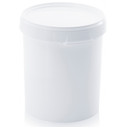 Seau blanc 33 l avec couvercle